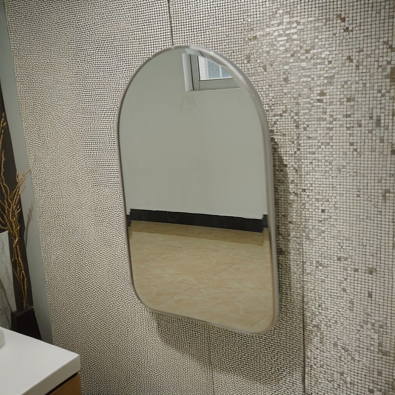 Half Pill Shaped Stainless Steel Wall Mounted Mirror